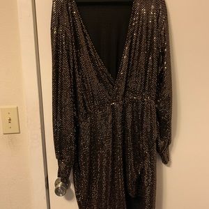 Gold Disco Wrap Dress